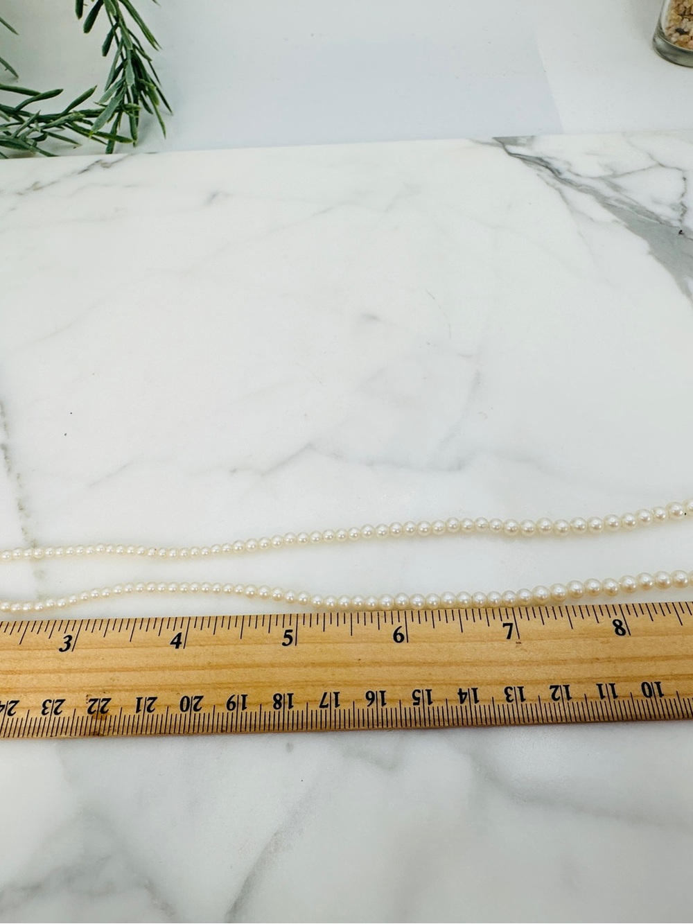 Vintage Evoke Cream Graduated Glass Pearl Necklace Dainty Delicate 24” Classic - Picture 7 of 9